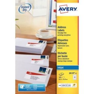 Achetez Paquet de 360 étiquettes adresse jet d'encre blanc 63,5x33,9mm J8159-15 AVERY pas cher sur ..