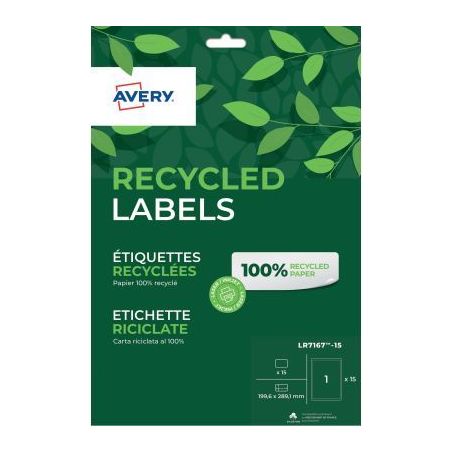 Achetez Lot de 3 paquets de 15 étiquettes recyclées laser et jet encre format 199.6 x 289.1 mm cop..
