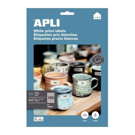 Achetez Pochette de 1890 étiquettes coins arrondis multi-usages blanc 25,4x10mm 12927 APLI pas cher..