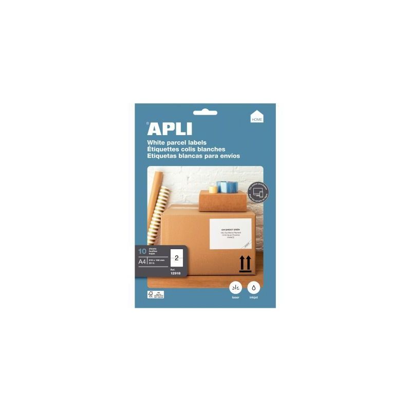 Achetez Pochette de 20 étiquettes coins droits multi-usages blanc 210x148mm 12918 APLI pas cher sur.. Achetez Pochette de 20 étiquettes coins droits multi-usages blanc 210x148mm 12918 APLI pas cher sur..