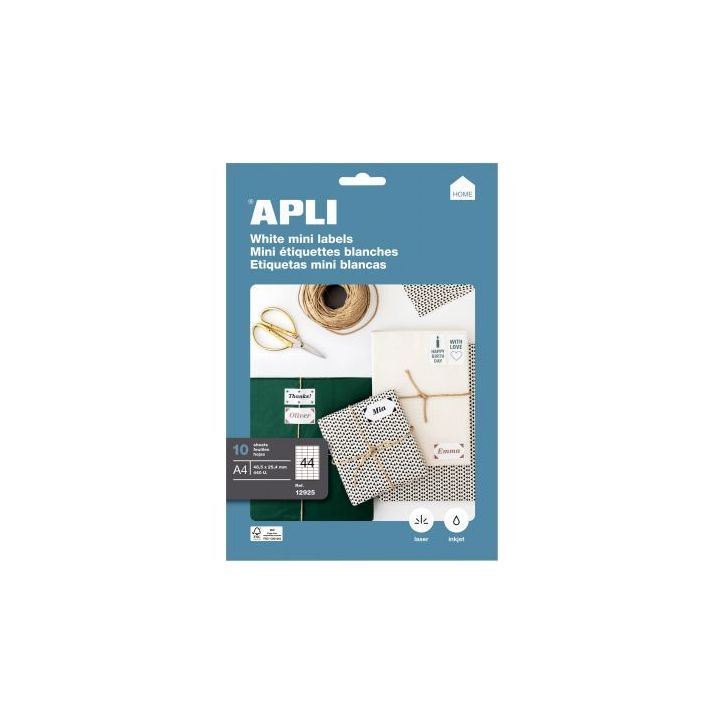 Pochette de 440 étiquettes multi-usages blanches 48,5x25,4mm 12925 APLI