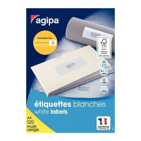 Achetez Boîte de 2100 étiquettes multi-usages blanches 63,5x38,1mm 118984 AGIPA pas cher sur Ma Re..