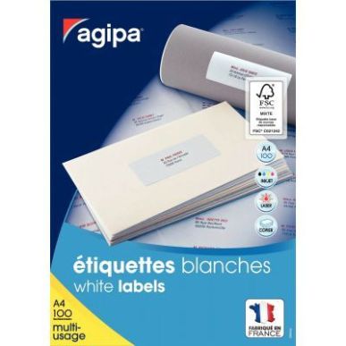 Achetez Boîte de 400 étiquettes multi-usages blanches 105x148,5mm 119014 AGIPA pas cher sur Ma Ren..