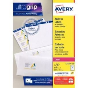 Achetez Pochette de 2400 étiquettes adhésives blanches laser 63,5x33,9mm L7159-100 AVERY pas cher ..