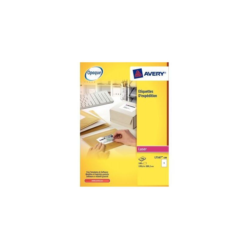 Achetez Pochette de 600 étiquettes adhésives blanches laser 99,1x93,1mm L7166-100 AVERY pas cher s.. Achetez Pochette de 600 étiquettes adhésives blanches laser 99,1x93,1mm L7166-100 AVERY pas cher s..
