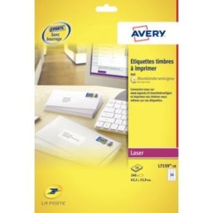 Achetez Pochette de 240 étiquettes Montimbrenligne 63.5x33.9mm L7159-10 AVERY pas cher sur Ma Rentr..