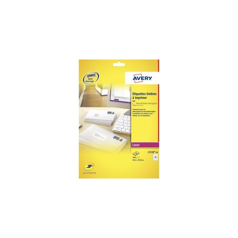 Achetez Pochette de 240 étiquettes Montimbrenligne 63.5x33.9mm L7159-10 AVERY pas cher sur Ma Rentr.. Achetez Pochette de 240 étiquettes Montimbrenligne 63.5x33.9mm L7159-10 AVERY pas cher sur Ma Rentr..