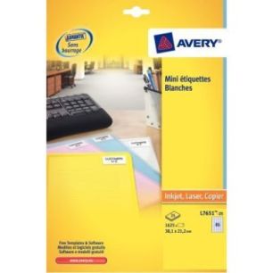 Achetez Pochette de 2100 étiquettes adhésives blanches laser 46x11,1mm L7656-25 AVERY pas cher sur..