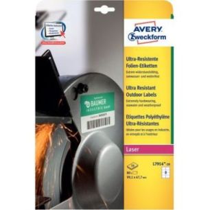 Achetez Paquet de 80 étiquettes ultra résistantes laser blanc 99,1x67,7mm L7914-10 AVERY pas cher ..