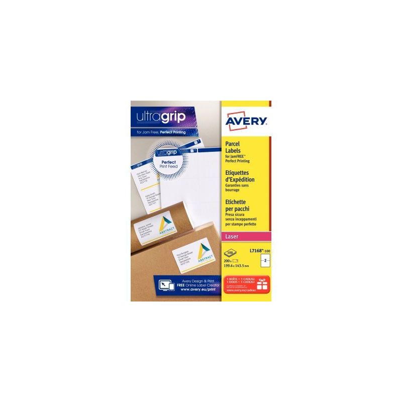 Achetez Pochette de 200 étiquettes adhésives blanches laser 199,6x143,5mm L7168-100 AVERY pas cher.. Achetez Pochette de 200 étiquettes adhésives blanches laser 199,6x143,5mm L7168-100 AVERY pas cher..