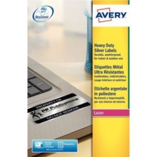Achetez Pochette de 960 étiquettes indéchirables argentées adhésif permanent 45,7x21,2mm L6009-2..