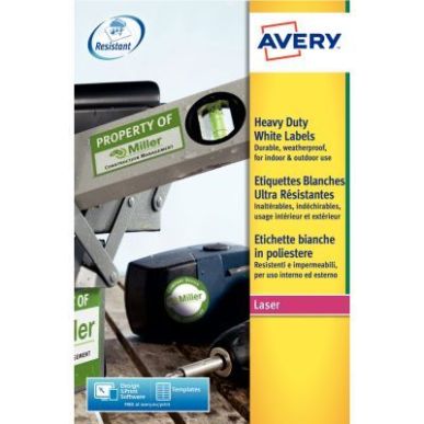 Achetez Pochette de 960 étiquettes indéchirables adhésif permanent blanc 45.7x21.2mm L4778-20 AVE..