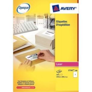 Achetez Pochette de 400 étiquettes adhésives blanches laser 139x99,1mm L7169-100 AVERY pas cher su..