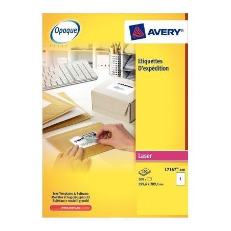 Achetez Pochette de 400 étiquettes adhésives blanches laser 139x99,1mm L7169-100 AVERY pas cher su..