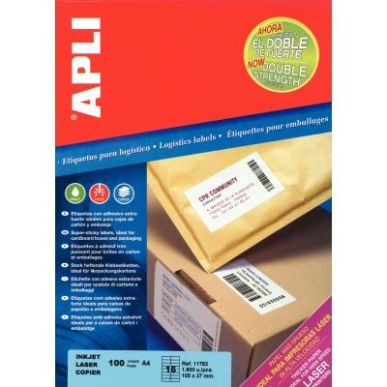 Achetez Boîte de 100 étiquettes adhésives extra fortes blanches 297x210mm 11787 AGIPA pas cher su..