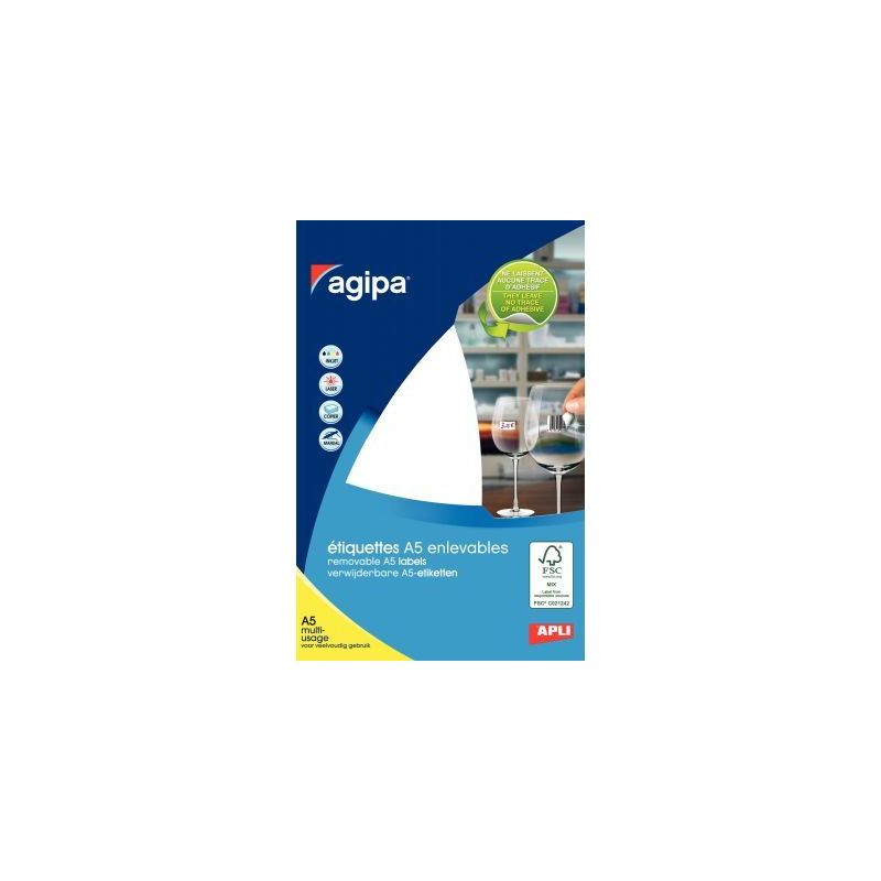 Achetez Etui de 1120 étiquettes multi-usages enlevables blanches 18,3x12mm 114260 AGIPA pas cher su..