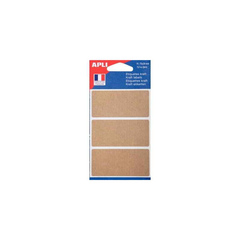 Achetez Pochette de 12 étiquettes kraft 75x34mm 102544 APLI pas cher sur Ma Rentrée Scolaire Achetez Pochette de 12 étiquettes kraft 75x34mm 102544 APLI pas cher sur Ma Rentrée Scolaire