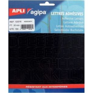 Achetez Pochette de 184 lettres 20mm coloris noir 122016 APLI pas cher sur Ma Rentrée Scolaire