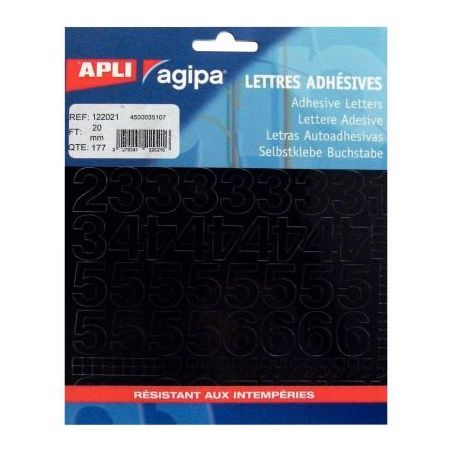 Achetez Pochette de 177 chiffres 20mm coloris noir 122021 APLI pas cher sur Ma Rentrée Scolaire