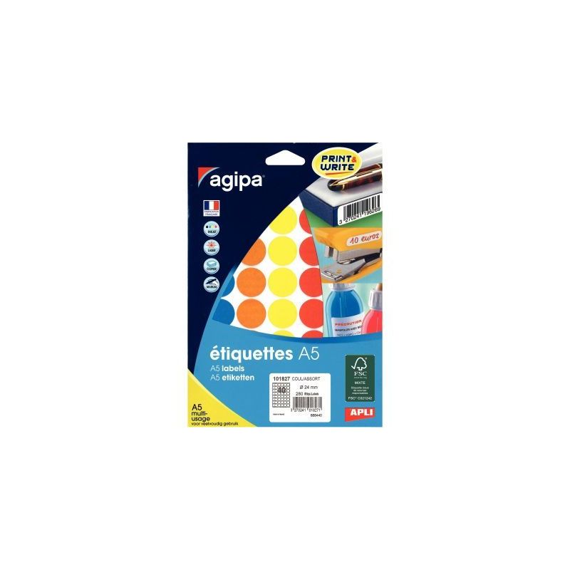 Achetez AGI ETUI A5 280 ETIQUETTES COUL ASS DIAM 24 PEFC 1 pas cher sur Ma Rentrée Scolaire Achetez AGI ETUI A5 280 ETIQUETTES COUL ASS DIAM 24 PEFC 1 pas cher sur Ma Rentrée Scolaire