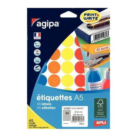 Achetez AGI ETUI A5 280 ETIQUETTES COUL ASS DIAM 24 PEFC 1 pas cher sur Ma Rentrée Scolaire