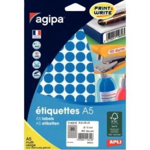 Achetez Etui de 960 pastilles adhésives diamètre 15 mm bleu 114312 AGIPA pas cher sur Ma Rentrée ..
