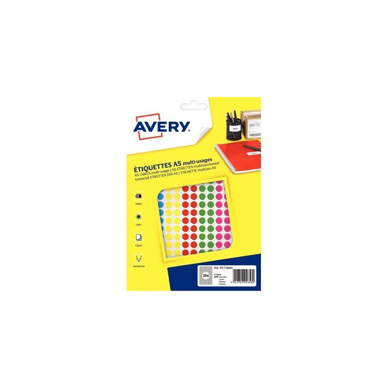 Achetez Etui de 2 058 disques adhésifs 8mm assortis PET08MX AVERY pas cher sur Ma Rentrée Scolaire Achetez Etui de 2 058 disques adhésifs 8mm assortis PET08MX AVERY pas cher sur Ma Rentrée Scolaire