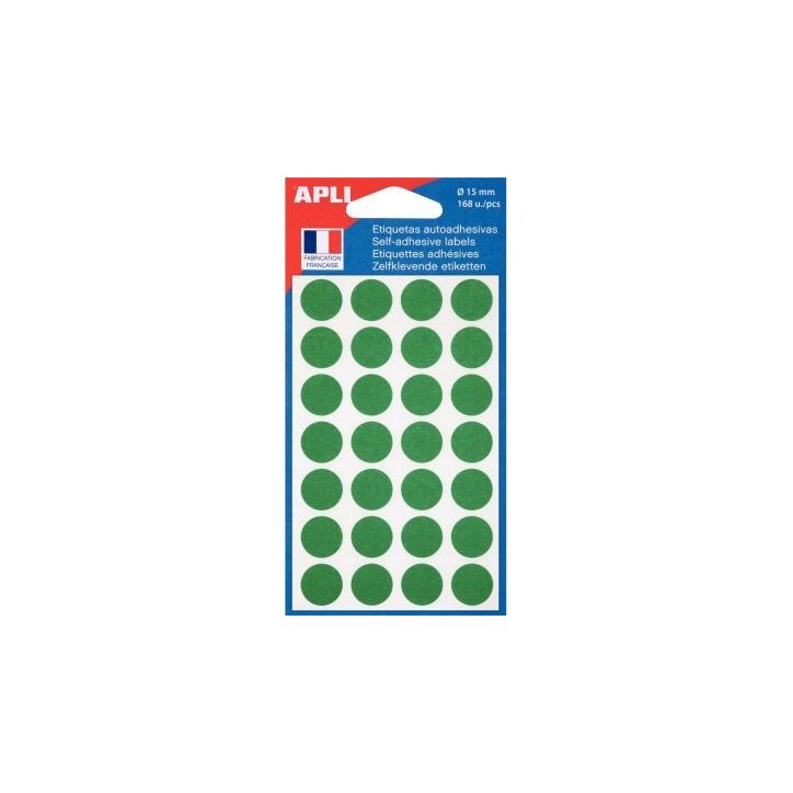 Etui de 168 pastilles de couleur diamètre 15mm vert 111841 AGIPA