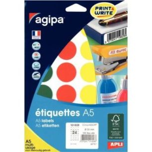 Achetez Etui de 168 pastilles de couleur diamètre 30mm coloris assortis 101828 AGIPA pas cher sur M..