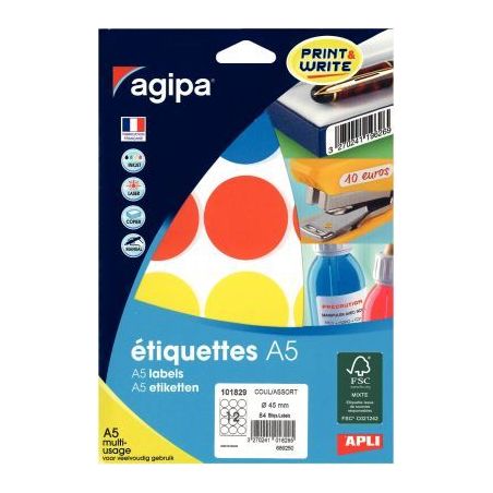 Achetez Etui de 84 pastilles de couleur diamètre 45mm coloris assortis 101829 AGIPA pas cher sur Ma..