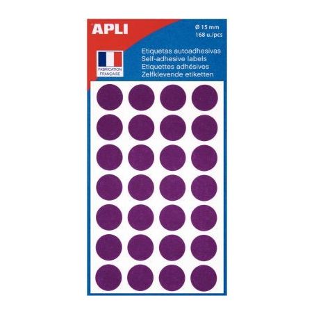 Achetez Pochette de 168 pastilles Ø15mm coloris mauve 111846 APLI pas cher sur Ma Rentrée Scolaire