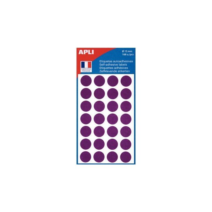 Pochette de 168 pastilles Ø15mm coloris mauve 111846 APLI