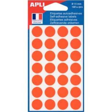 Achetez Pochette de 168 pastilles Ø15mm coloris orange 111845 APLI pas cher sur Ma Rentrée Scolair..