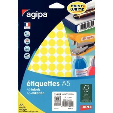 Achetez Etui de 960 pastilles adhésives diamètre 15 mm jaune 114314 AGIPA pas cher sur Ma Rentrée..
