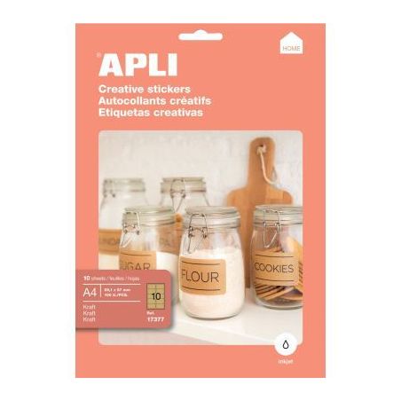 Achetez Paquet de 10 feuilles étiquettes kraft rectangulaires format 99.1x57mm 17377 APLI pas cher ..