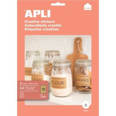 Achetez Paquet de 10 feuilles étiquettes kraft rectangulaires format 99.1x57mm 17377 APLI pas cher ..