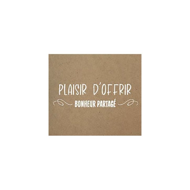 Rouleau de 500 étiquettes célébrations "Plaisir d'offrir" 40x35mm kraft 96E0442
