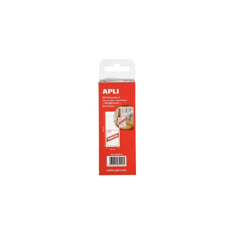 Achetez Paquet de 500 étiquettes à cheval pré-imprimées Promotion 50x125mm 64016 APLI pas cher s..