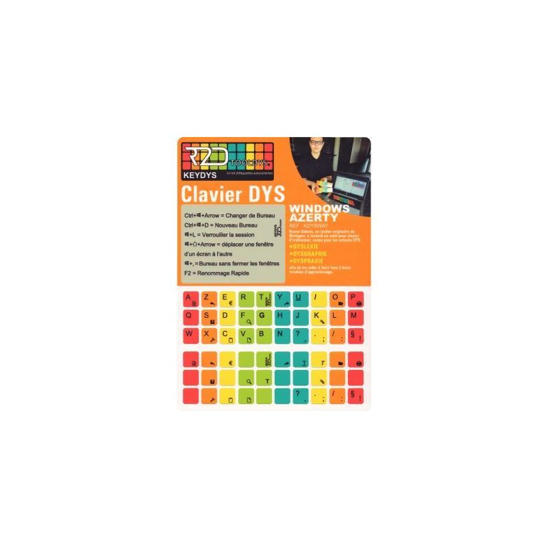 Achetez Kit d'étiquettes pour clavier AZERTY Windows pour personnes à troubles DYS KDYSWAY pas che.. Achetez Kit d'étiquettes pour clavier AZERTY Windows pour personnes à troubles DYS KDYSWAY pas che..