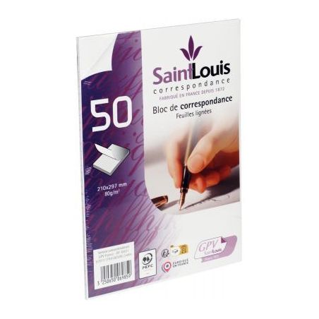 Achetez Bloc de 50 feuilles de correspondance 210x297mm lignées travers 6985 GPV pas cher sur Ma Re..