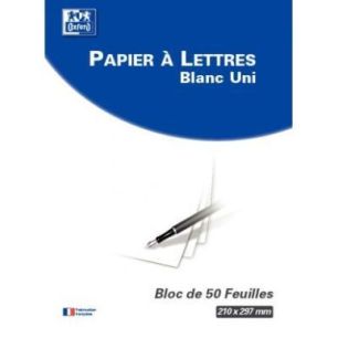 Achetez Bloc de correspondance 50 feuilles, format A4, uni, papier blanc 80g 100100764 OXFORD HAMELI..