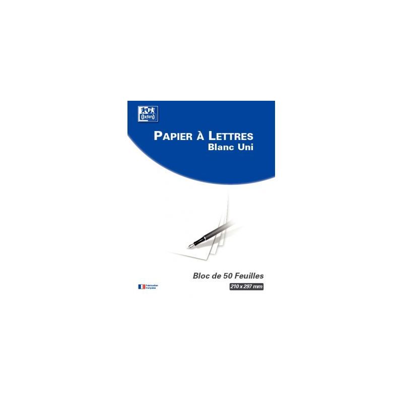 Achetez Bloc de correspondance 50 feuilles, format A4, uni, papier blanc 80g 100100764 OXFORD HAMELI.. Achetez Bloc de correspondance 50 feuilles, format A4, uni, papier blanc 80g 100100764 OXFORD HAMELI..