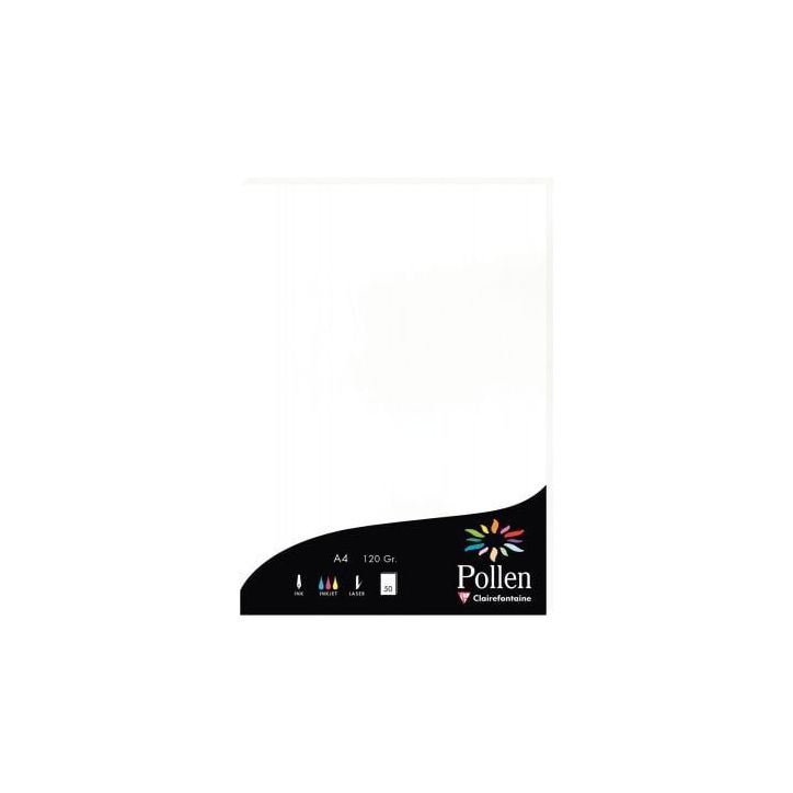 Paquet de 50 feuilles Pollen 210x297mm 120g blanc 4239C POLLEN CLAIREFONTAINE