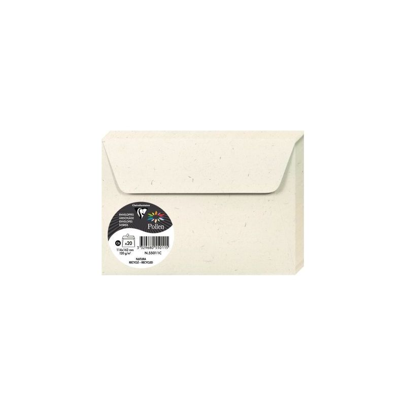 Achetez Paquet de 20 enveloppes Pollen 114x162mm 120g natura 55011C POLLEN CLAIREFONTAINE pas cher s.. Achetez Paquet de 20 enveloppes Pollen 114x162mm 120g natura 55011C POLLEN CLAIREFONTAINE pas cher s..