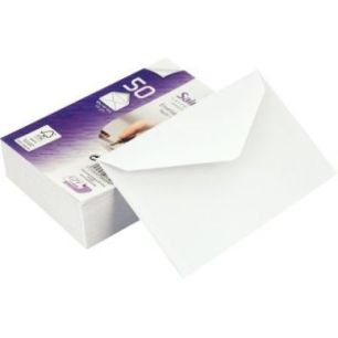 Achetez Paquet de 50 enveloppes blanches 90x140mm 100g pour cartes de visite 6650 GPV pas cher sur M..