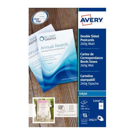 Achetez Pochette de 75 cartes de correspondance 210x99mm 220G C2359-25 AVERY pas cher sur Ma Rentré..