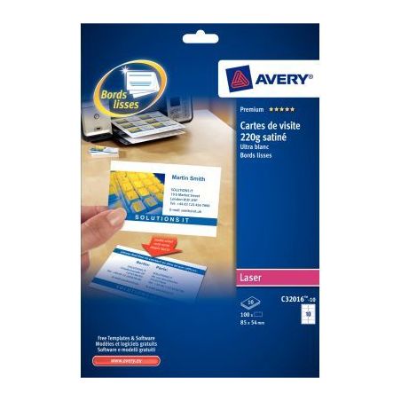 Achetez Pochette de 250 cartes de visite 85x54 mm C32011-25 AVERY pas cher sur Ma Rentrée Scolaire