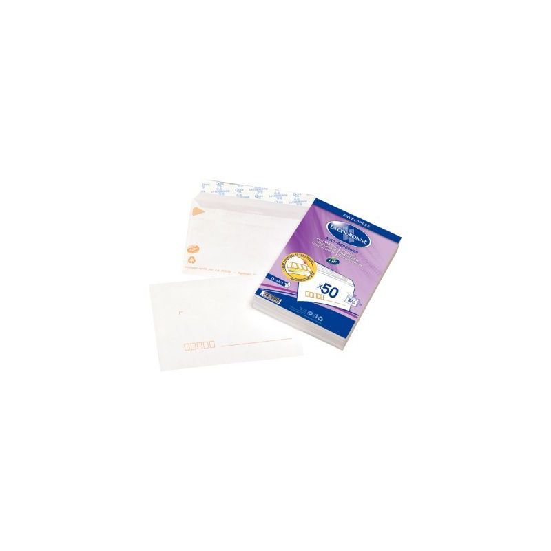 Achetez OXFORD Paquet de 50 enveloppes Blanches pré-casées auto-adhésives 80g format 114x162mm C6.. Achetez OXFORD Paquet de 50 enveloppes Blanches pré-casées auto-adhésives 80g format 114x162mm C6..