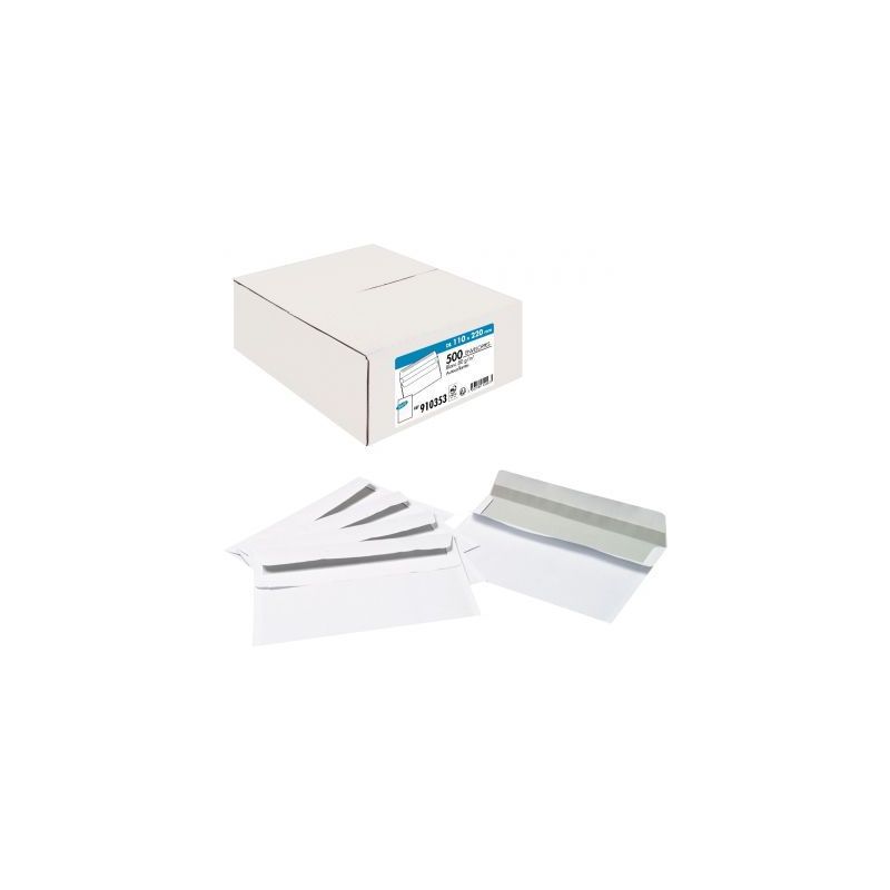 Achetez Boîte de 500 enveloppes blanches DL 110x220 80g/m² autocollantes pas cher sur Ma Rentrée .. Achetez Boîte de 500 enveloppes blanches DL 110x220 80g/m² autocollantes pas cher sur Ma Rentrée ..