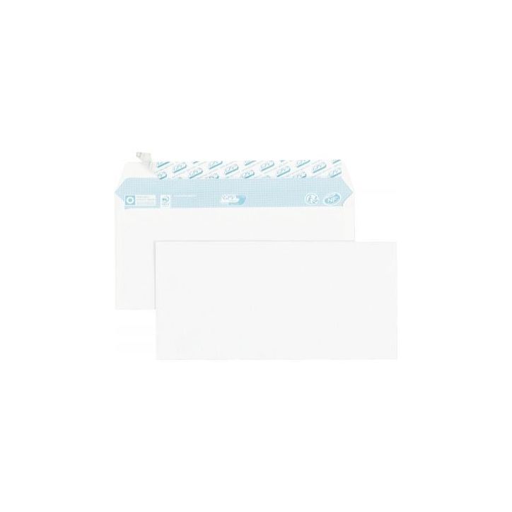 Boîte de 70 enveloppes blanches DL 110x220 80g/m² bande siliconée 6261